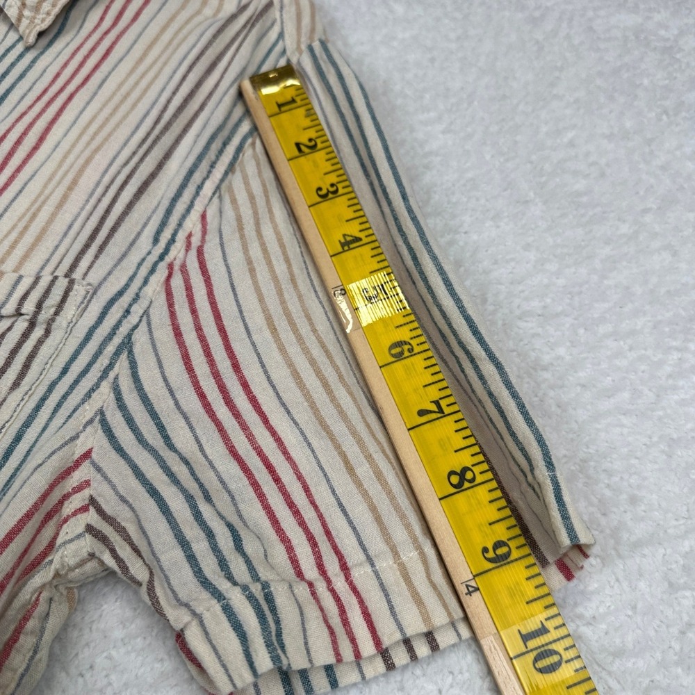 Madewell Easy Fit Striped Shirt Short Sleeve Button Up Women's size XS - Picture 4 of 10